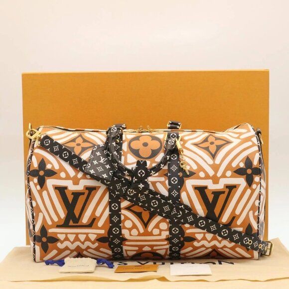 LOUIS VUITTON LV Crafty Keepall Bandouliere 45 Boston Caramel - Picture 1 of 16